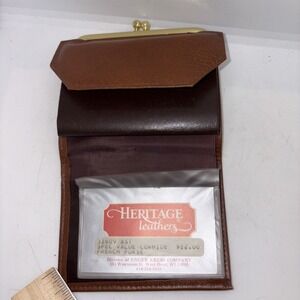 New‎ Heritage Leathers Cowhide French Purse Wallet